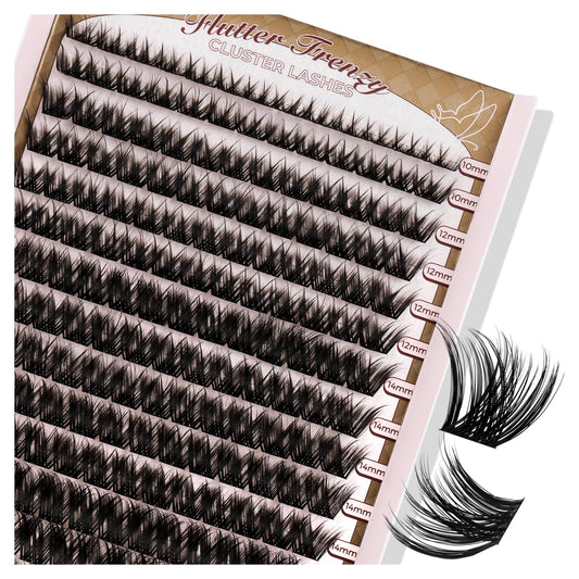 LASHVIEW Lash-Extension-Clusters 182pcs D Curl Lash Clusters Natural Look Cluster Lashes Extensions Super Thin Band & Soft Lashes Reusable 9-16mm MIX (C163)