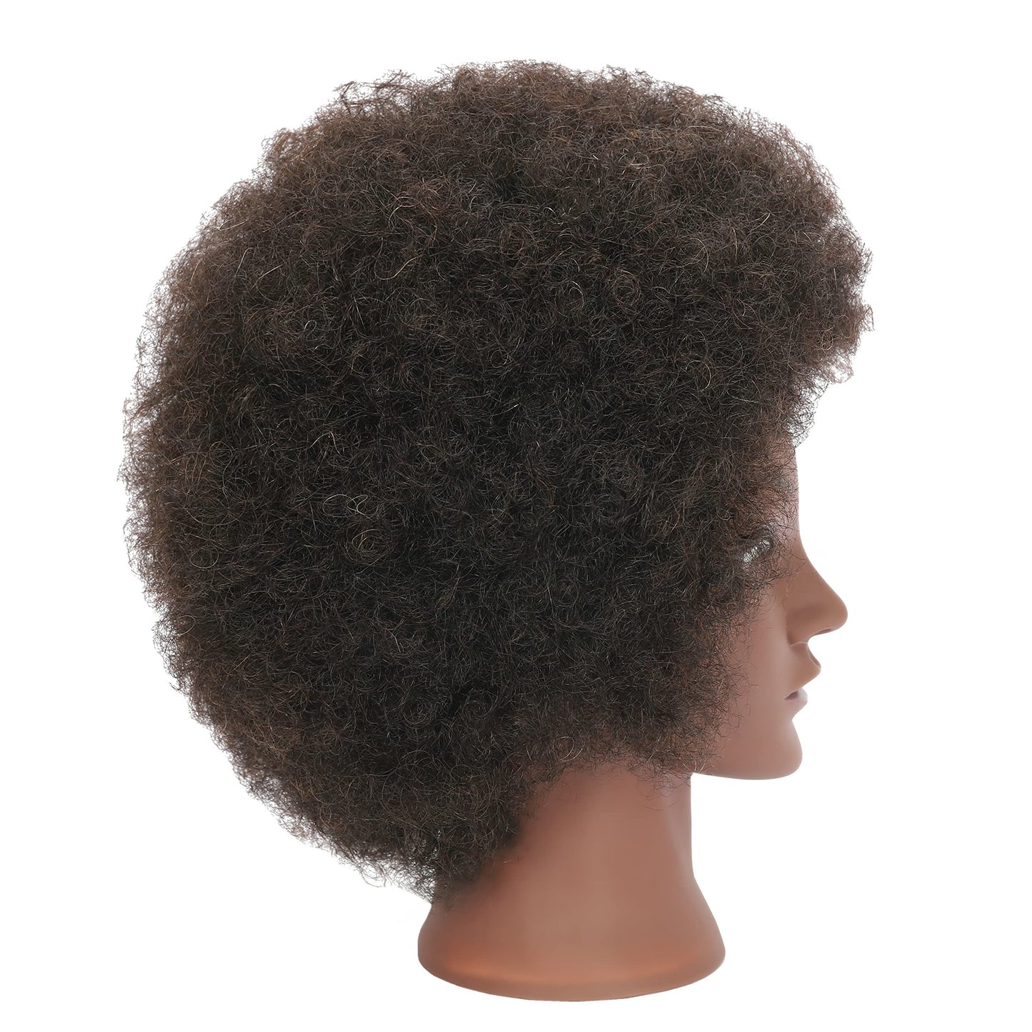 TIANYOUHAIR Kinky Curly Real 100% Human Hair Mannequin Head Cosmetology Manikin Doll Training Head with Stand for Hairdresser Practice Braiding Styling Coloring Bleaching Dyeing Cutting Updos Display