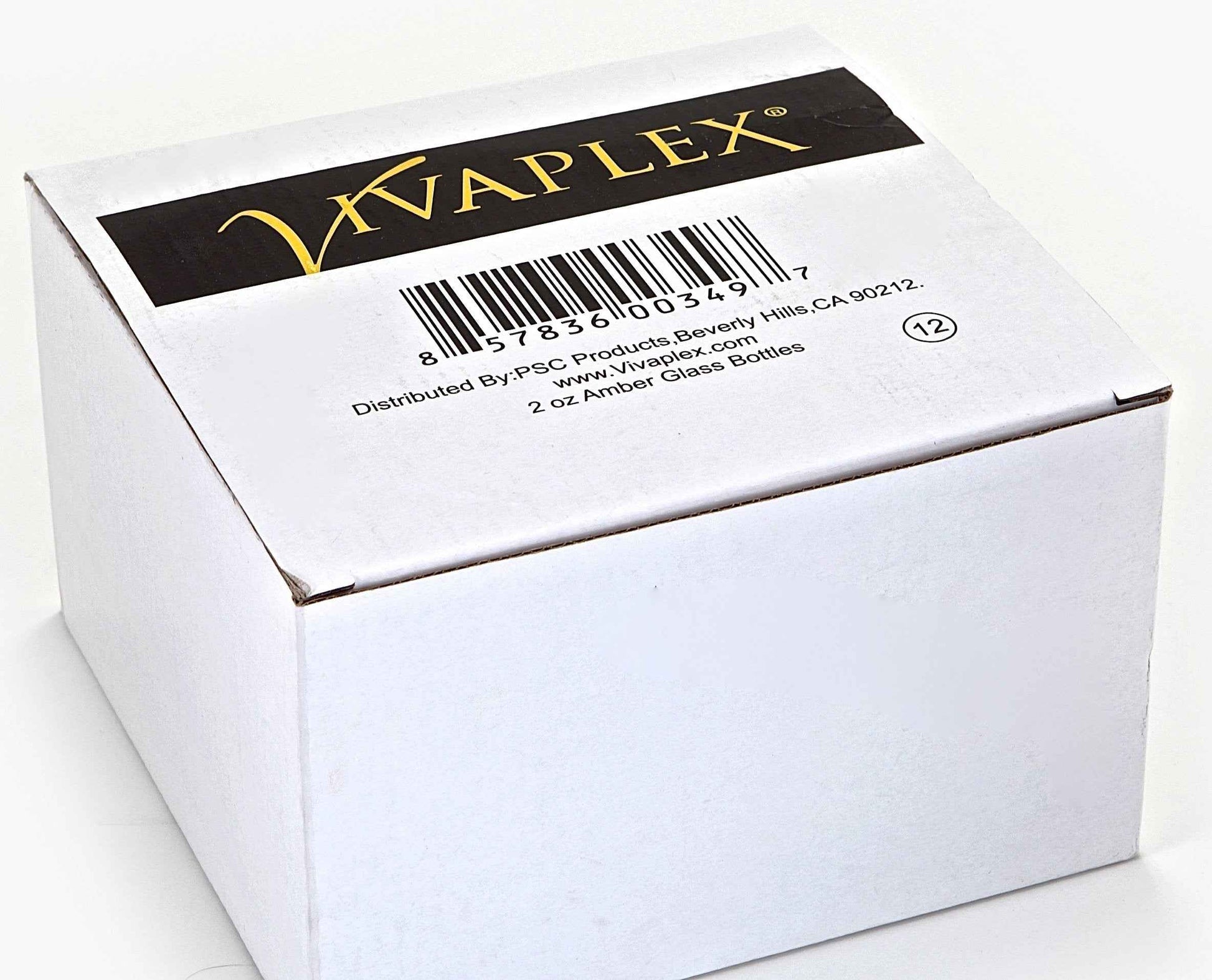 Vivaplex 12, Amber, 2 oz Glass Bottles, with Black Fine Mist Sprayers