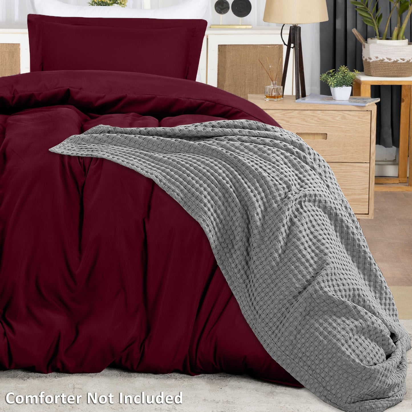 Utopia Bedding Duvet Cover Twin Size - 1 Duvet Cover with 1 Pillow Sham - 2 Piece Bedding Duvet Cover with Zipper Closure - Soft Brushed Microfiber, 68 X 90 Inches (Twin/Twin XL, Burgundy)