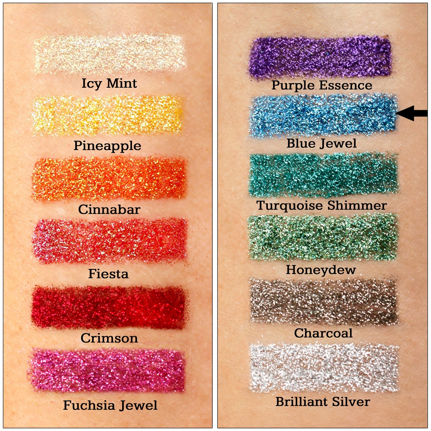 GLITTIES - Blue Jewel - Cosmetic Grade Fine (.008") Loose Glitter Powder Safe for Skin! Perfect for Makeup, Body Tattoos, Face, Hair, Lips, Soap, Lotion, Nail Art - (10 Gram Jar)