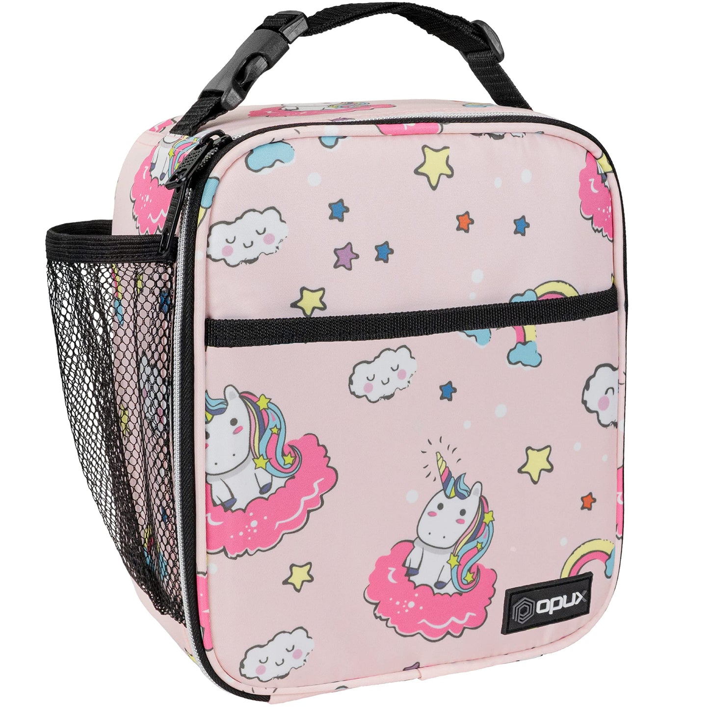 OPUX Premium Insulated Lunch Box, Soft School Lunch Bag for Kids Girls, Leakproof Small Lunch Pail Women Work, Reusable Compact Cooler Tote Lunchbox for Office, Pink Unicorn