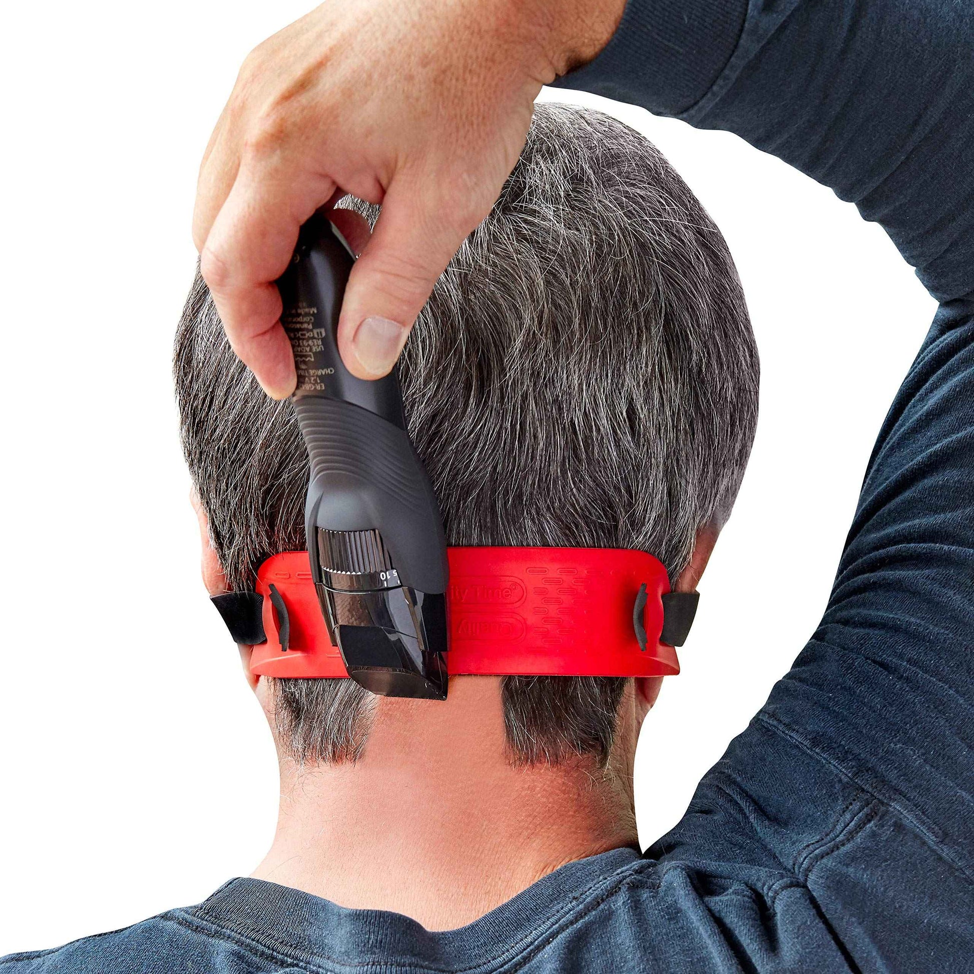 Quality Time Neck Hair Guide Premium, 2 Different Neckline Templates with All 4 Neck Hairline Styles; A Premium Adjustable Stencil/Guard for Haircut, Do It Yourself, Made in USA