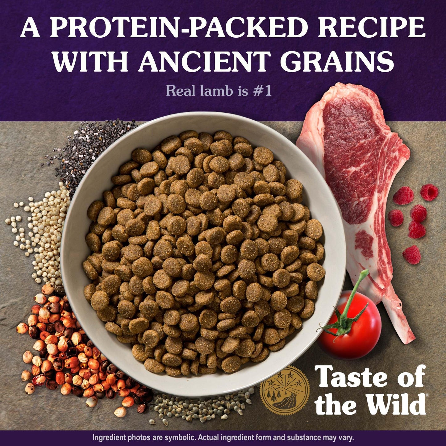 Taste of the Wild with Ancient Grains Ancient Mountain Canine Recipe with Roasted Lamb Dry Dog Food, Made with High Protein from Real Lamb and Guaranteed Nutrients and Probiotics 28lb