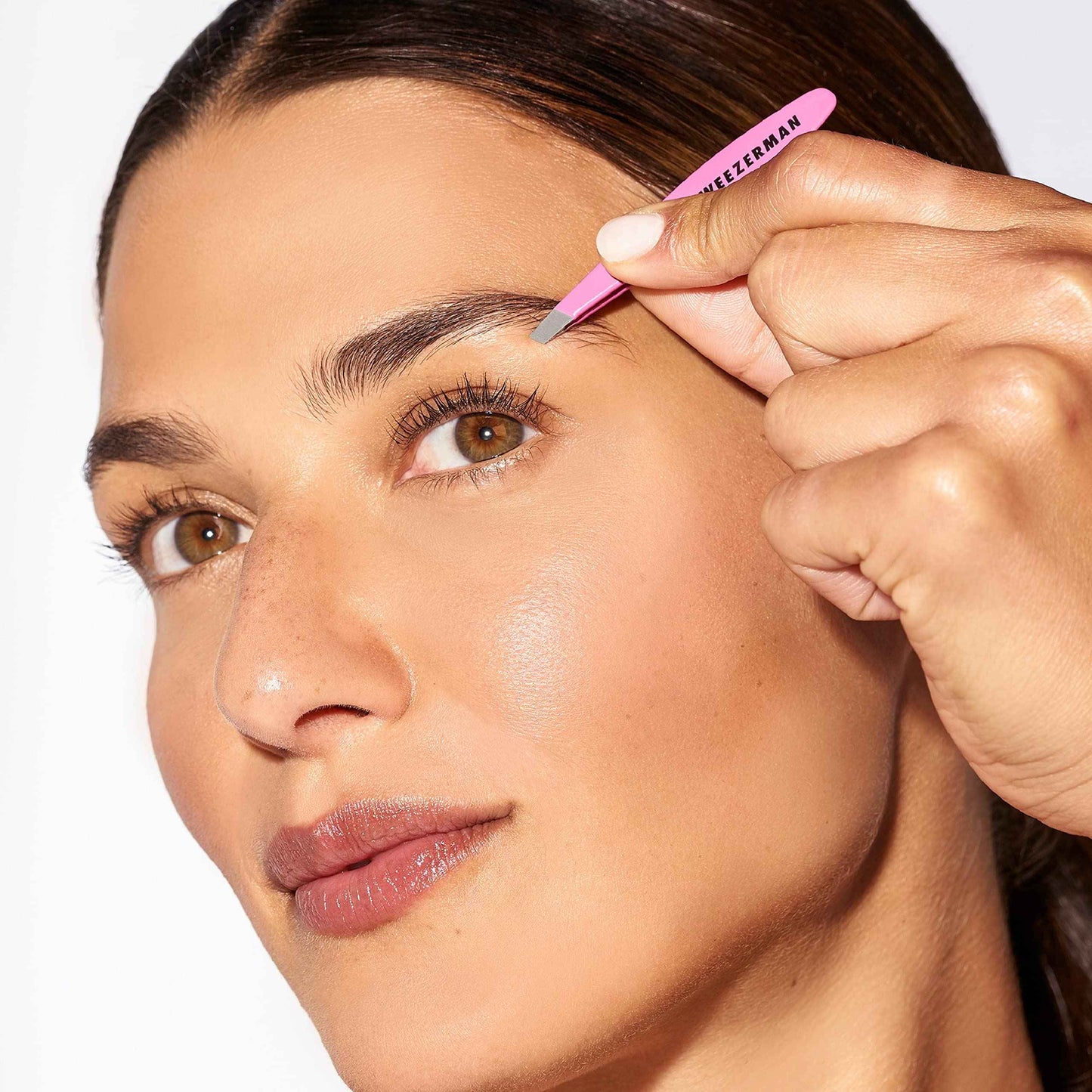 Tweezerman Mini Slant and Point Tip Tweezer - Tweezers Set for Eyebrows, Facial Hair, Ingrown Hairs