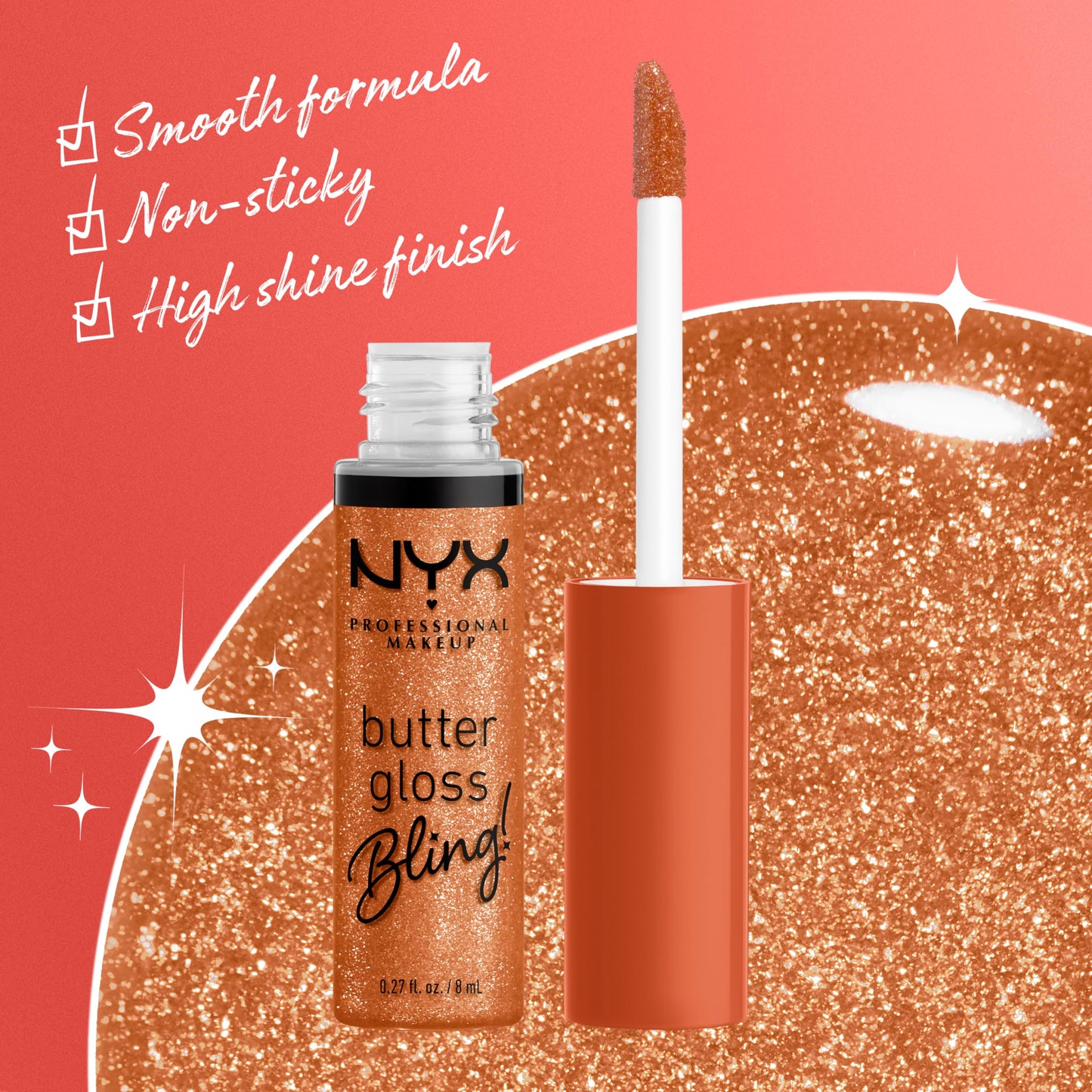 NYX PROFESSIONAL MAKEUP Butter Gloss Bling Lip Gloss, Non Sticky and Shiny Vegan Lip Makeup - Pricey