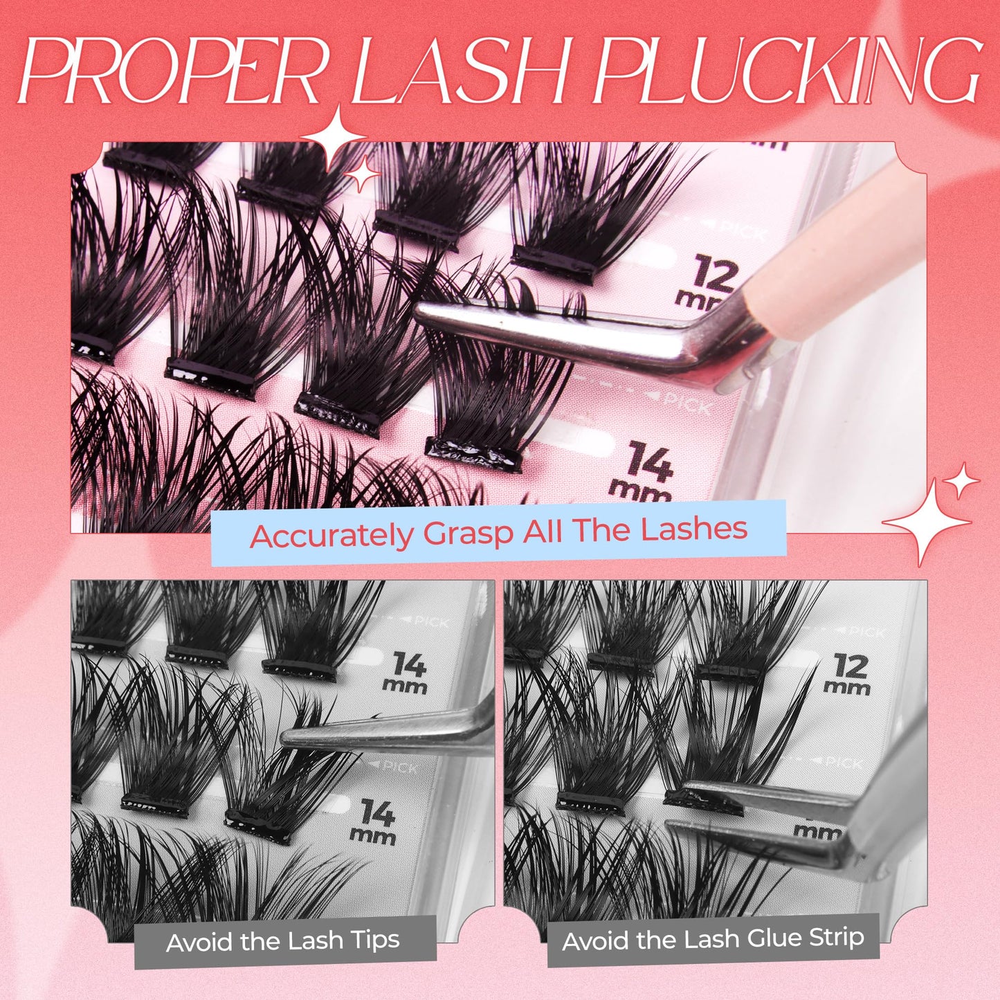 LASHVIEW Self Adhesive Lashes Clusters Eyelashes,Press on Lashes Individual Lash Extension Kit with Lash Tweezers,No Glue Needed Self Adhesive DIY Eyelash Extension Kit 72pcs 10-16mm(Z02)