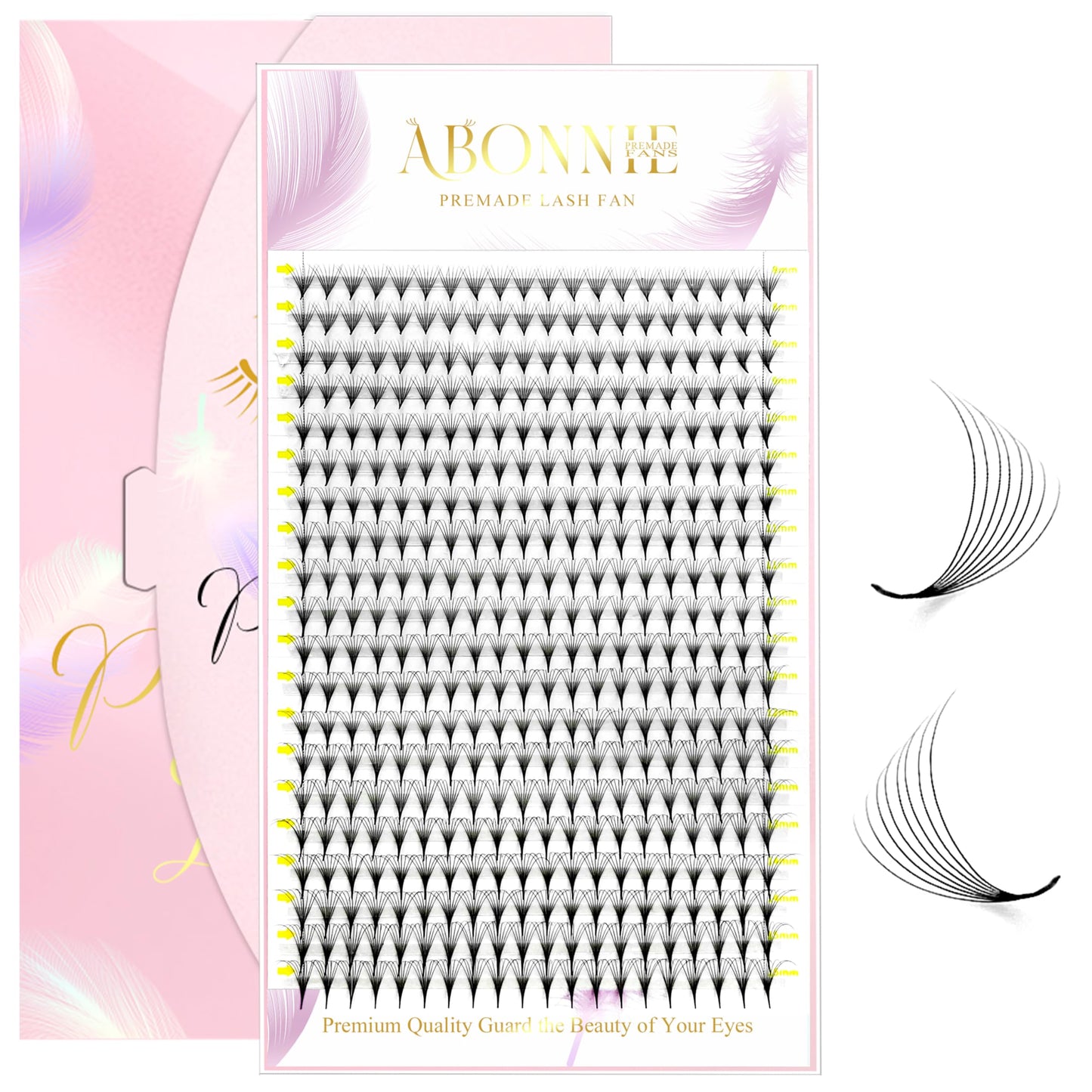 ABONNIE Premade Fans Eyelash Extensions, 400 Fans 8D 8-15mm Mix Promades Eyelash Fans,0.05 Thickness D Curl Premade Lash Fans, Handmade Premade Fans Volume Lash Extensions(Pointy Base 8D 0.05-D 8-15)