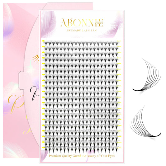 ABONNIE Premade Fans Eyelash Extensions, 400 Fans 8D 8-15mm Mix Promades Eyelash Fans,0.05 Thickness D Curl Premade Lash Fans, Handmade Premade Fans Volume Lash Extensions(Pointy Base 8D 0.05-D 8-15)