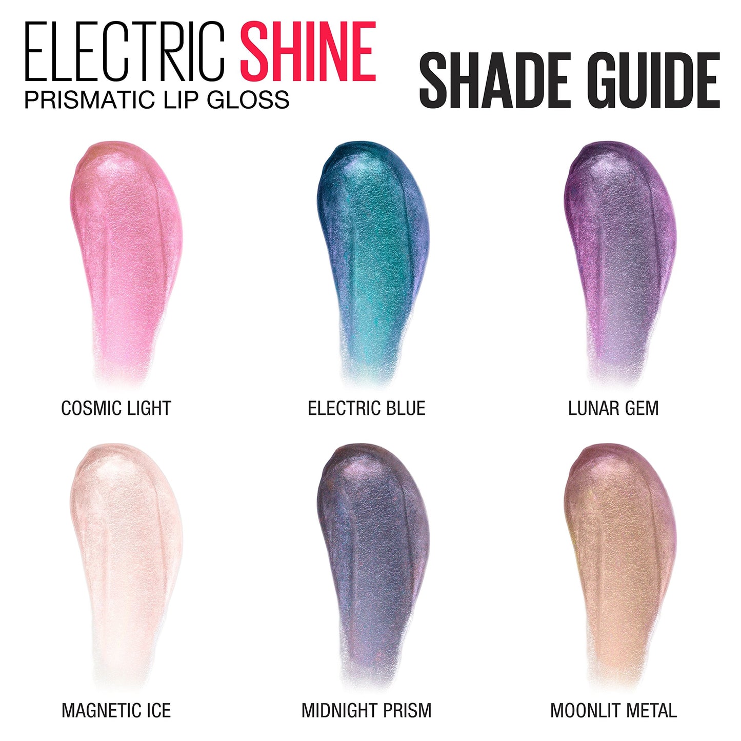 Maybelline Lip Studio Electric Shine Prismatic Lip Gloss Makeup, Cosmic Light, 0.17 fl. oz.