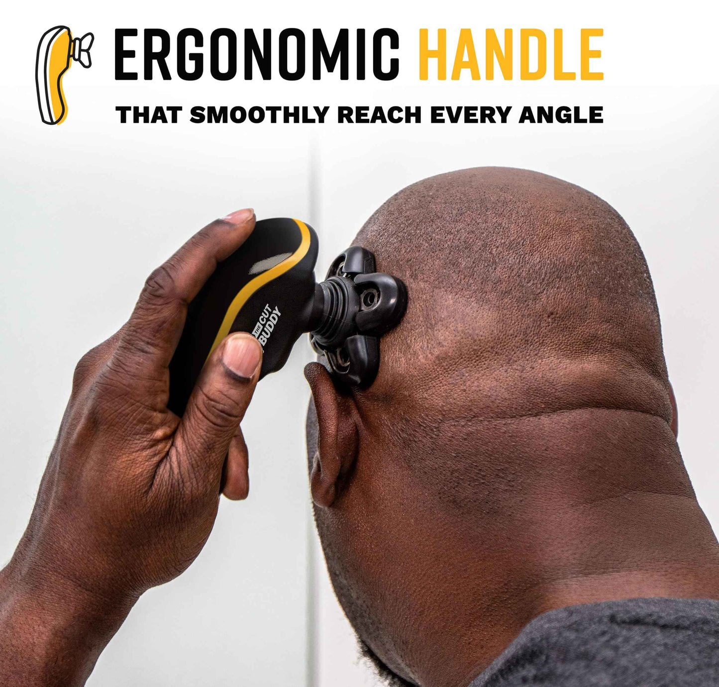 Bald Buddy Head Shaver for Men, Waterproof, Rechargeable Electric Razor, Cordless, Ergonomic Design, Battery & Cleaning Indicator, The Cut Buddy