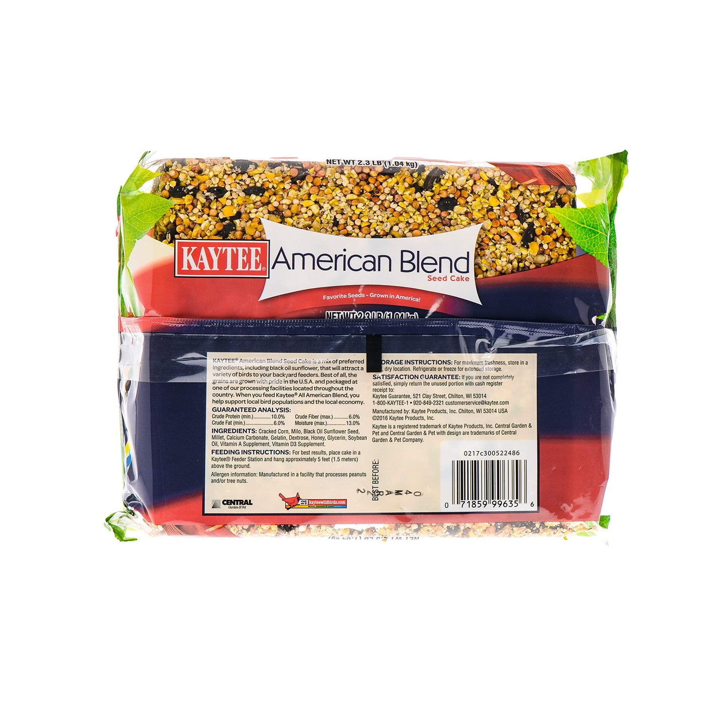 Kaytee Wild Bird American Blend Seed Cake, 2.3 Pounds