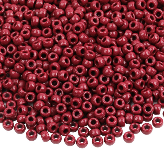 Auvoau 1000Pcs Pony Beads Bracelet 9mm Rainbow Plastic Barrel Pony Beads for Necklace,Hair Beads for Braids for Girls,Key Chain,Jewelry Making (Wine Red)