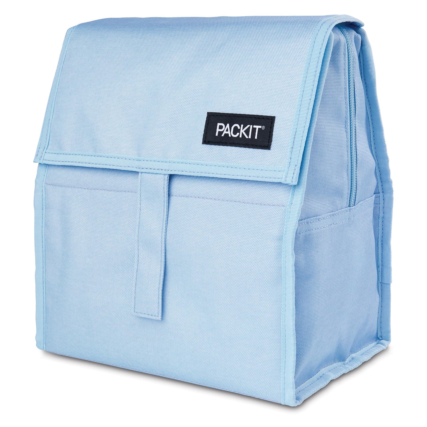 PackIt® Freezable Lunch Bag, Sky Blue, Built with EcoFreeze® Technology, Foldable, Reusable, Zip and Velcro Closure with Buckle Handle, Designed for Work Lunches and Fresh Lunch On the Go