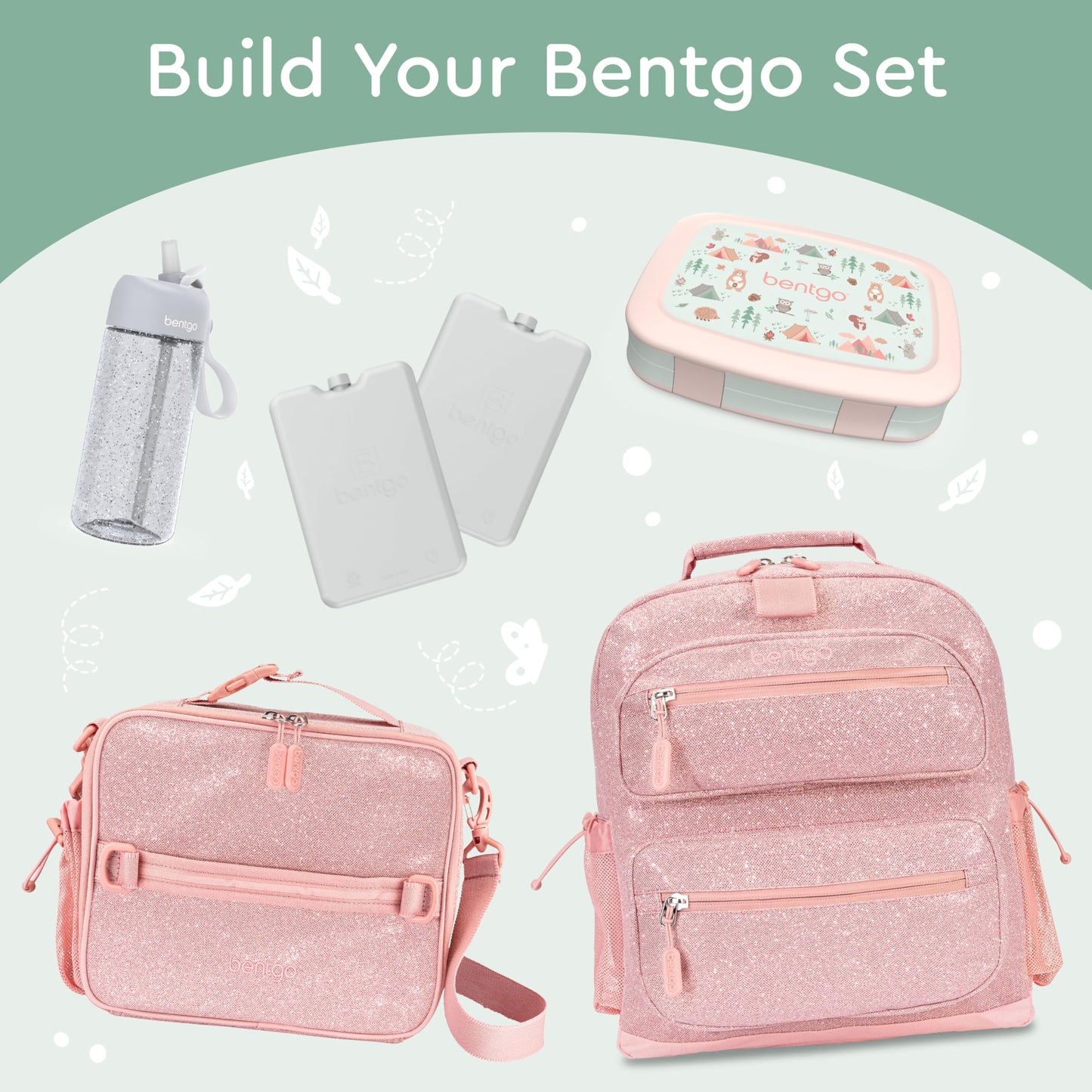 Bentgo Kids Prints Leak-Proof, 5-Compartment Bento-Style Kids Lunch Box - Ideal Portion Sizes for Ages 3-7, Durable, Drop-Proof, Dishwasher Safe, & Made with BPA-Free Materials (Nature Adventure)