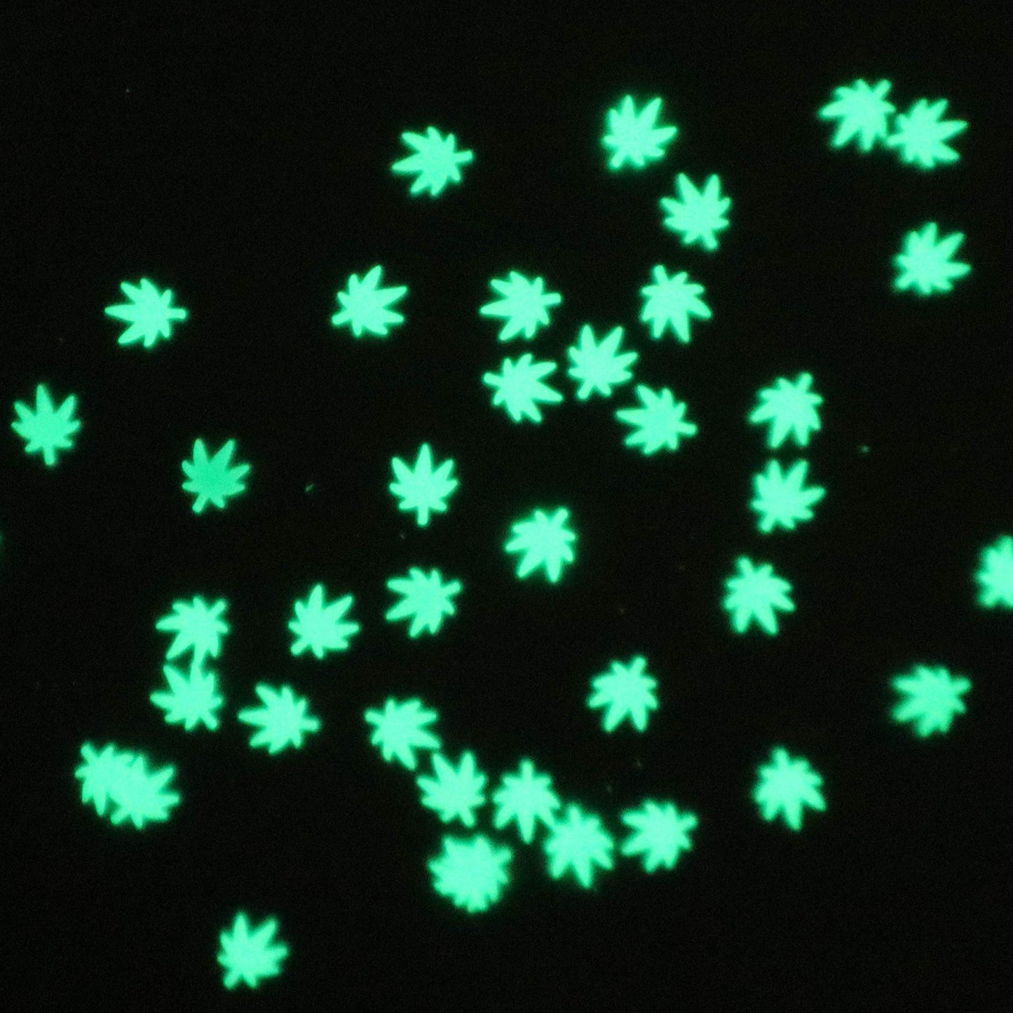 Glow in The Dark Leaf Glitter - Solvent Resistant & Cosmetic Grade - Festival Rave Makeup Face Body Nails Resin Arts & Crafts, Tumblers, Bath Bombs, Resin - Weed Pot Marijuana Leaf