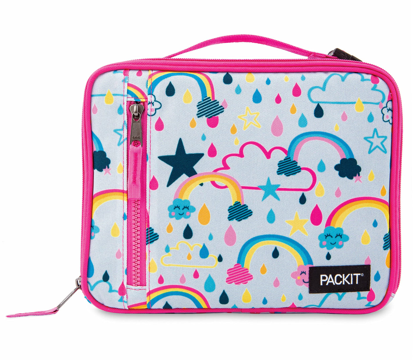 PackIt Freezable Classic Lunch Box, Rainbow Sky, Built with EcoFreeze Technology, Collapsible, Reusable, Zip Closure With Zip Front Pocket and Buckle Handle, Perfect for School Lunches