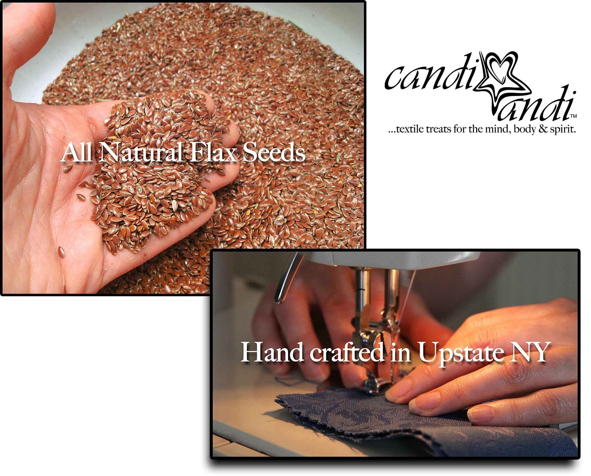 Candi Andi Handmade Luxe Serenity Eye Pillow - All-Natural Flaxseed - Unscented – Weighted Eye Mask for Yoga, Meditation, Hot & Cold Therapy - Black Magic - TEP-BM