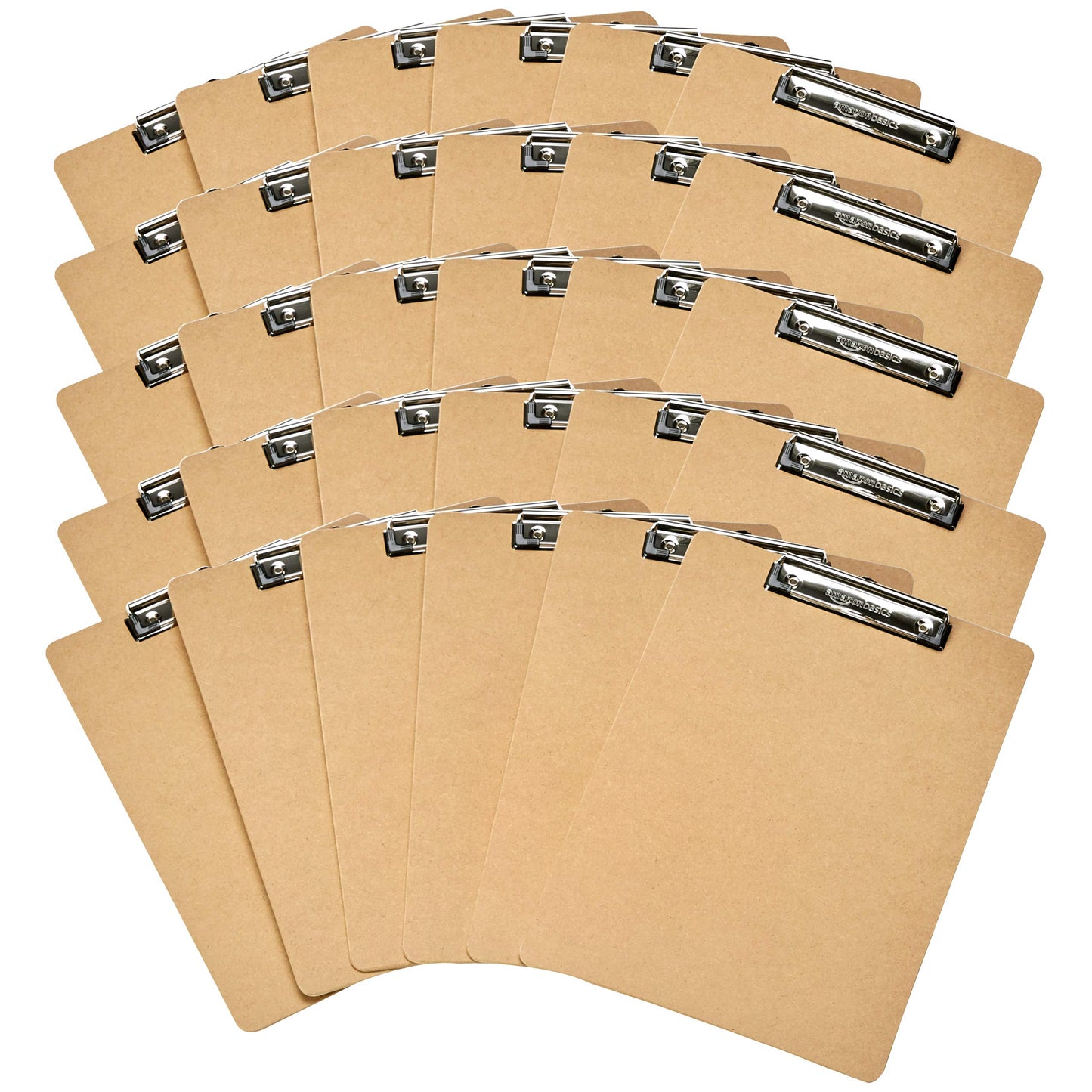 Amazon Basics Hardboard Office Clipboard, 30-Pack, Brown