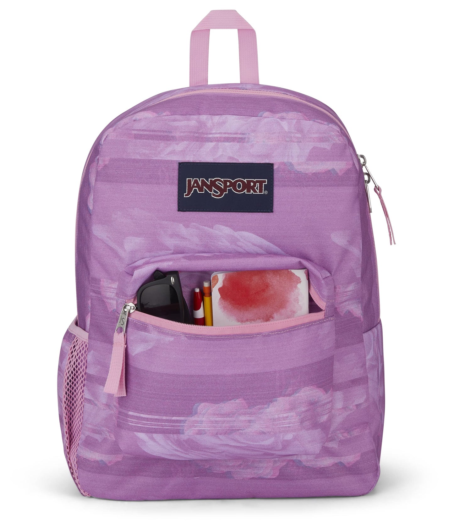 JanSport Cross Town Backpack 17" x 12.5" x 6" - Simple Bag for Everyone with 1 Main Compartment, Front Utility Pocket - Premium Class Accessories - Static Rose