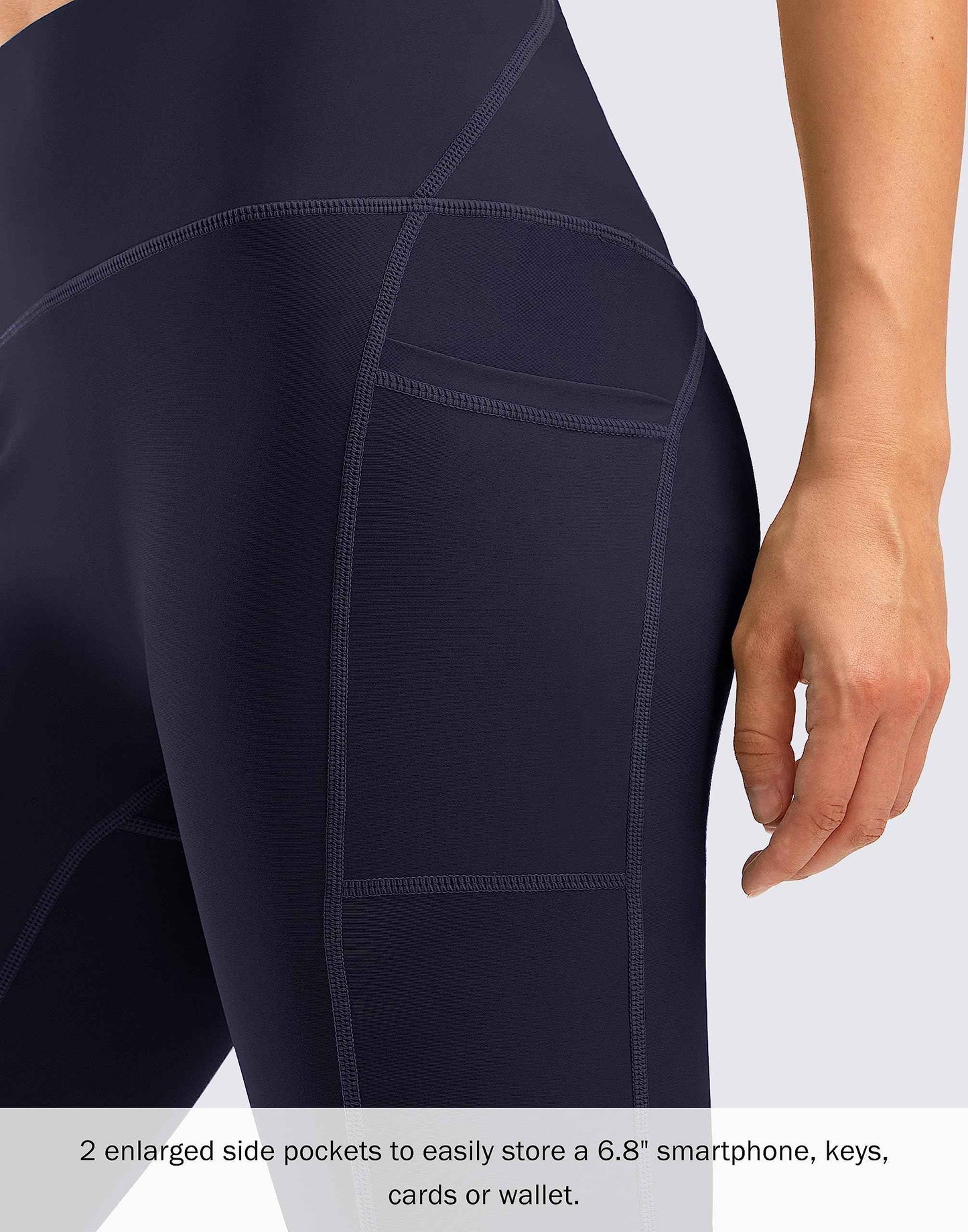 G Gradual Women's 9" High Waisted Swim Board Shorts Tummy Control Swimsuit Bottoms for Women with Liner Pockets(Navy,M)