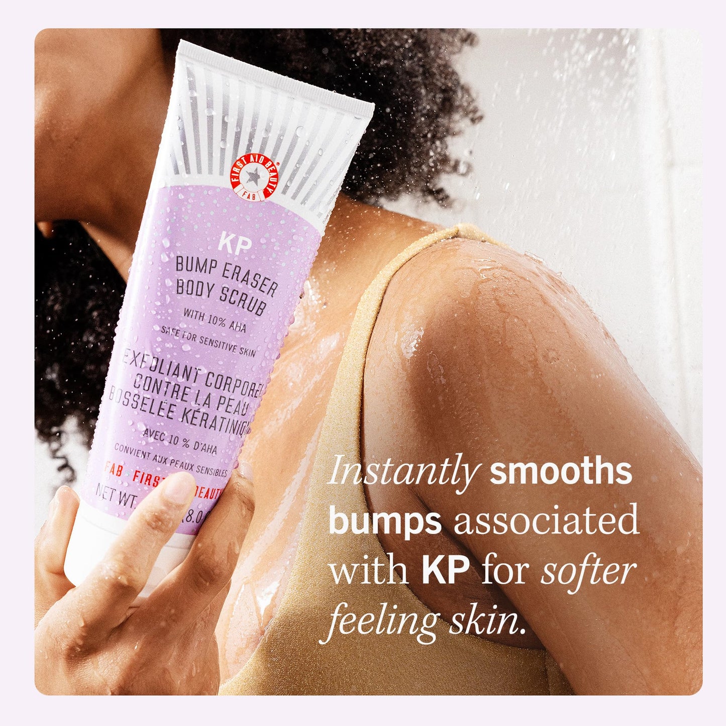 First Aid Beauty KP Bump Eraser Body Scrub Exfoliant for Keratosis Pilaris with 10% AHA 4 oz.