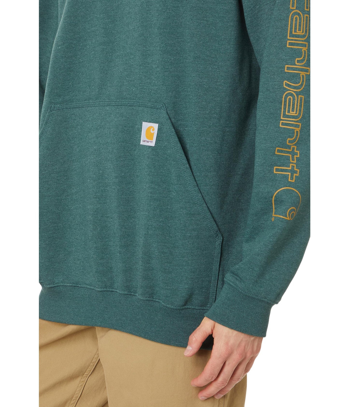 Carhartt Men's Loose Fit Midweight Logo Sleeve Graphic Sweatshirt, Frosted Balsam Heather