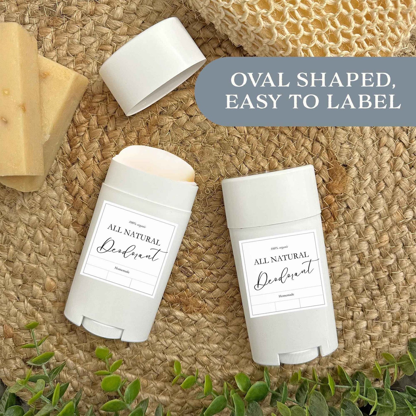 Cornucopia Brands 2.5oz Empty Deodorant Containers (8-Pack, 75ml); BPA-Free Plastic White Twist-Up Refillable Tubes for DIY Deodorant, Aromatherapy, Balm, Etc.