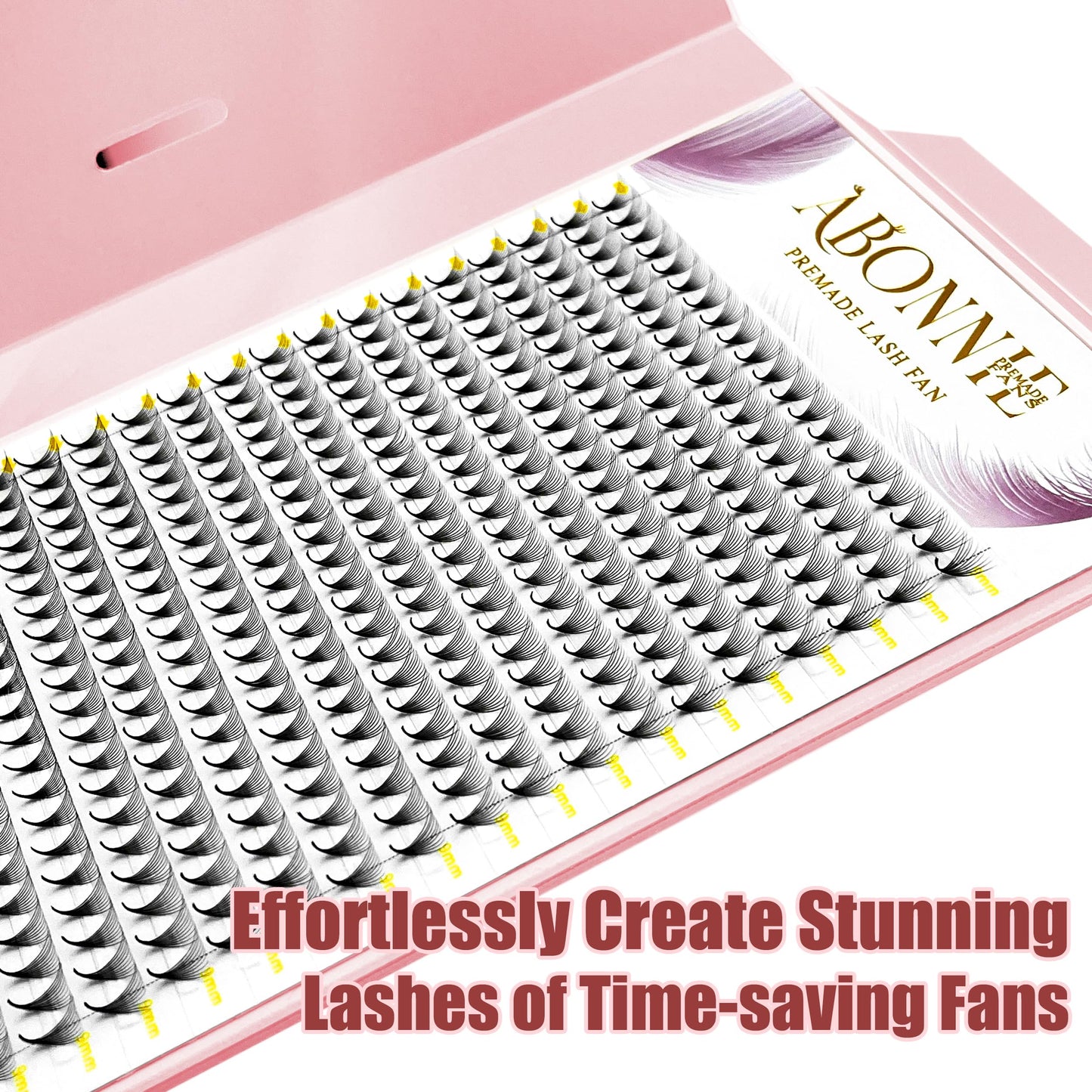 ABONNIE Premade Fans Eyelash Extensions, 400 Fans 10D 8-15mm Mix Promades Eyelash Fans,0.07 Thickness D Curl Premade Lash Fans, Handmade Premade Fans Volume Lash Extension(Pointy Base 10D 0.07-D 8-15)