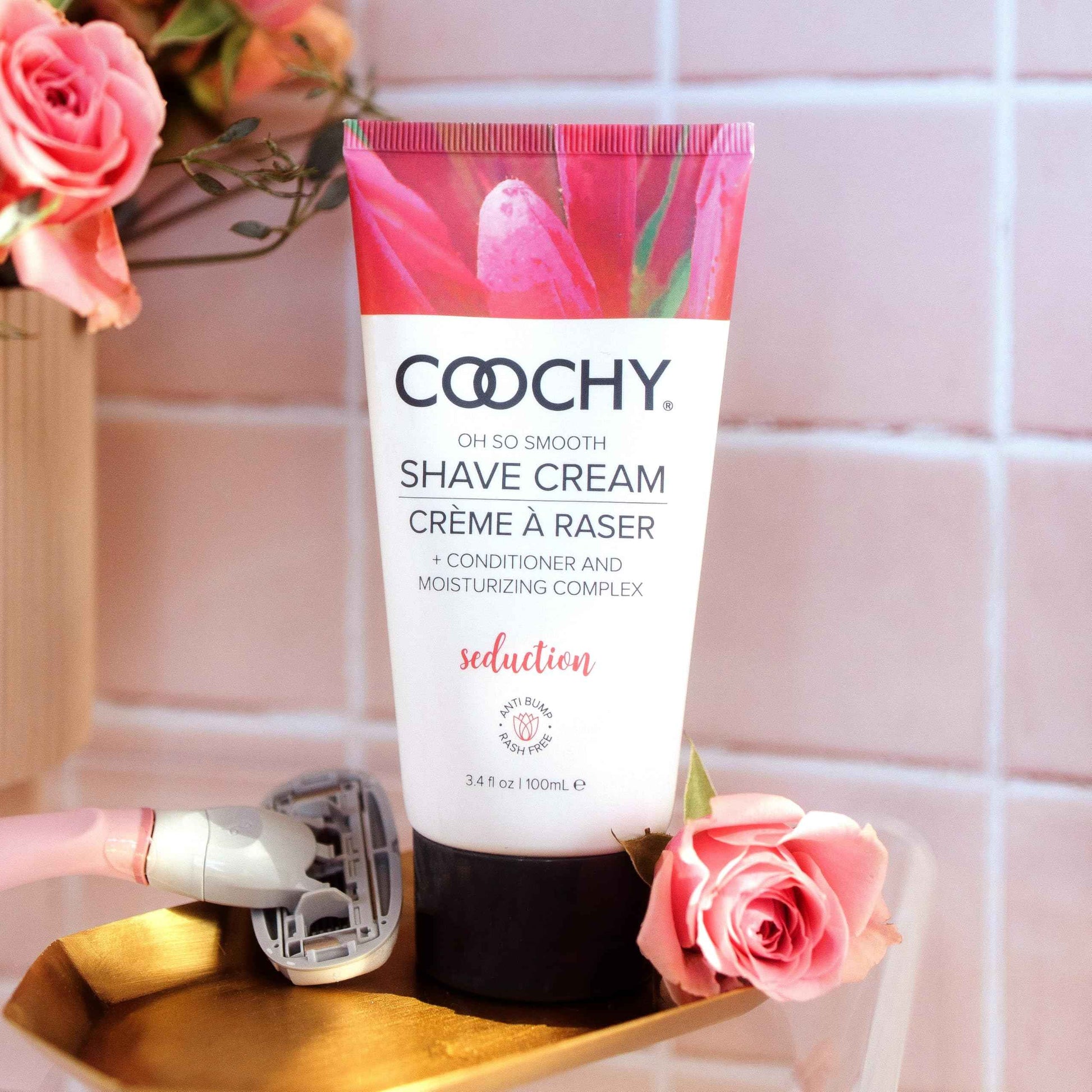 Coochy Shave Cream - Moisturizing Shave Lotion - Gentle Intimate Shaving Cream - For Bikini Area, Underarms, Legs & More - Rash-Free, Hydrating Formula - Seduction - 32 oz