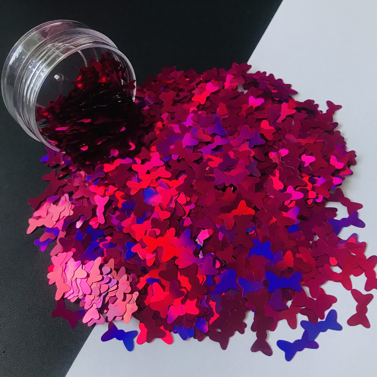 10 Grams/Pack - Rose Red Bowknots Glitter - Festival Rave Beauty Makeup Face Body Nail Art Decoration LB900