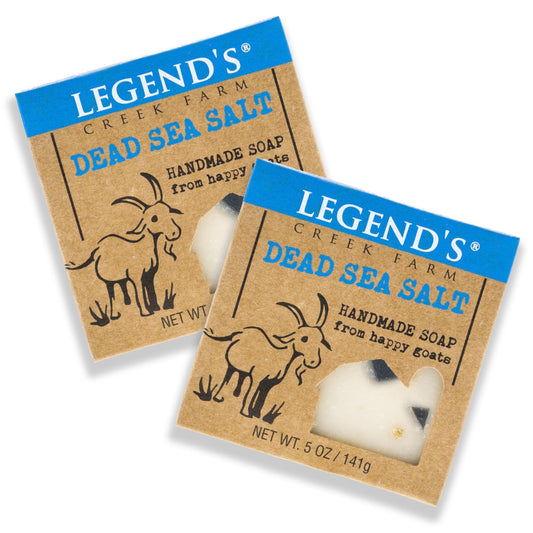 Legend's Creek Farm Goat Milk Soap - Cleansing Moisturizing Soap Bar for Hands and Body - 5 Oz Creamy Lather, Nourishing, Gentle Natural Soap for Sensitive Skin (Dead Sea Salt, Pack of 2)