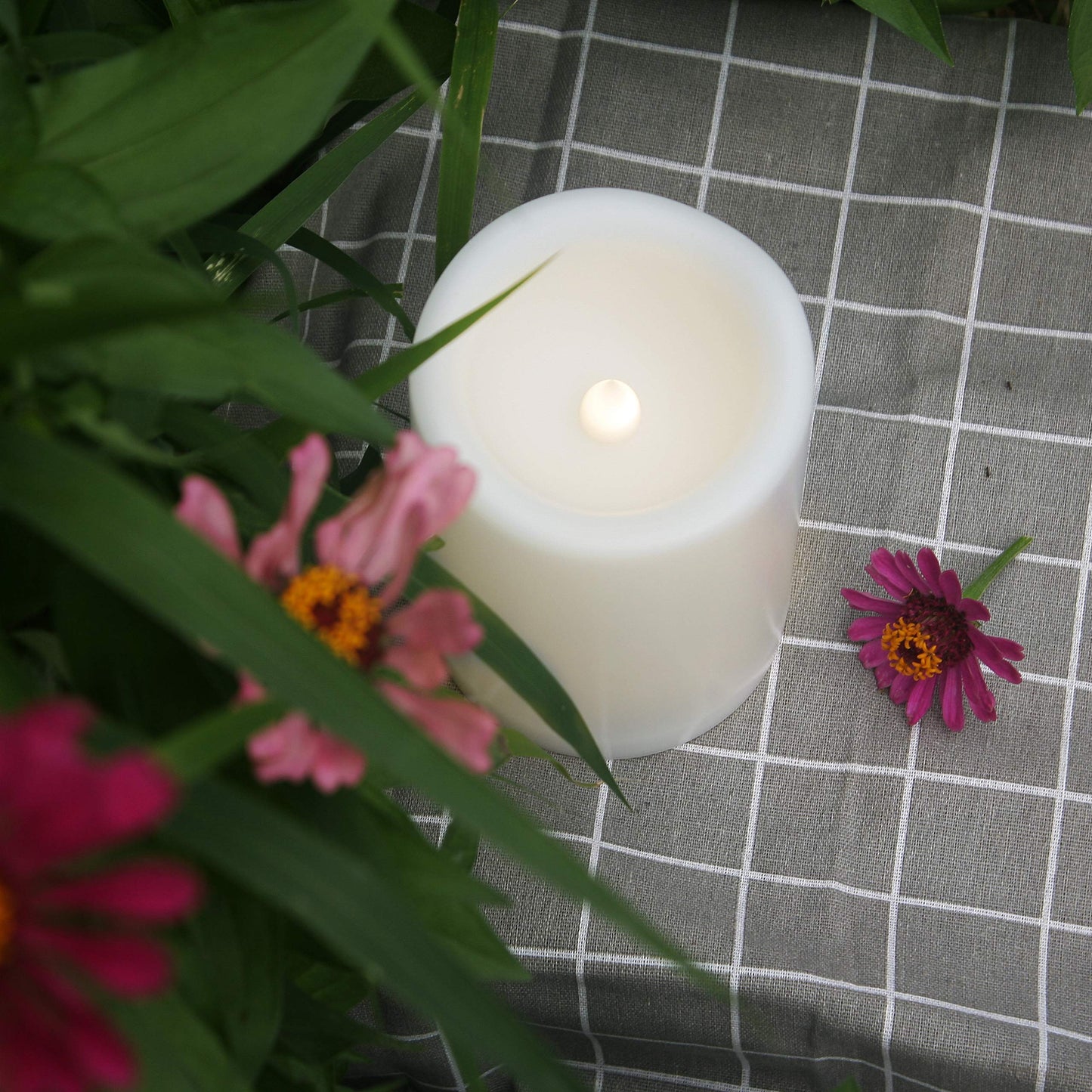 1 Pack Waterproof Outdoor Flameless Candle with Timer Large 4” x 6” Battery Operated Electric LED Pillar Candle for Gift Home Décor Party Wedding Supplies Garden Halloween Christmas Decoration