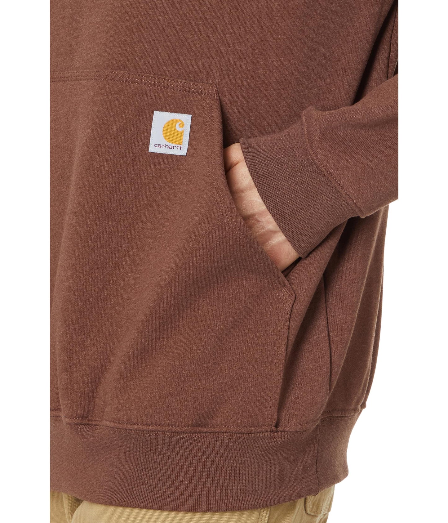 Carhartt Men's Loose Fit Midweight Logo Sleeve Graphic Sweatshirt, Mocha Heather