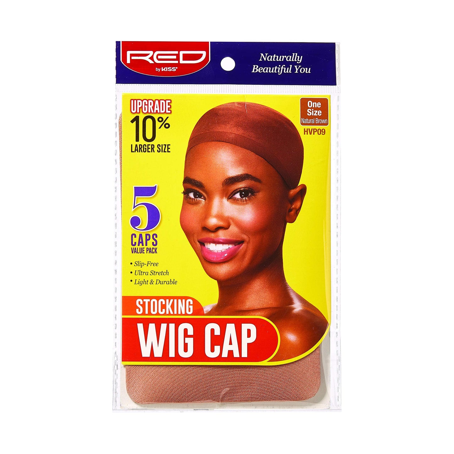 Red by Kiss Stocking Wig Cap 5 PCS (Natural Brown) with Lace Wig Powder Tinted (Medium Brown)