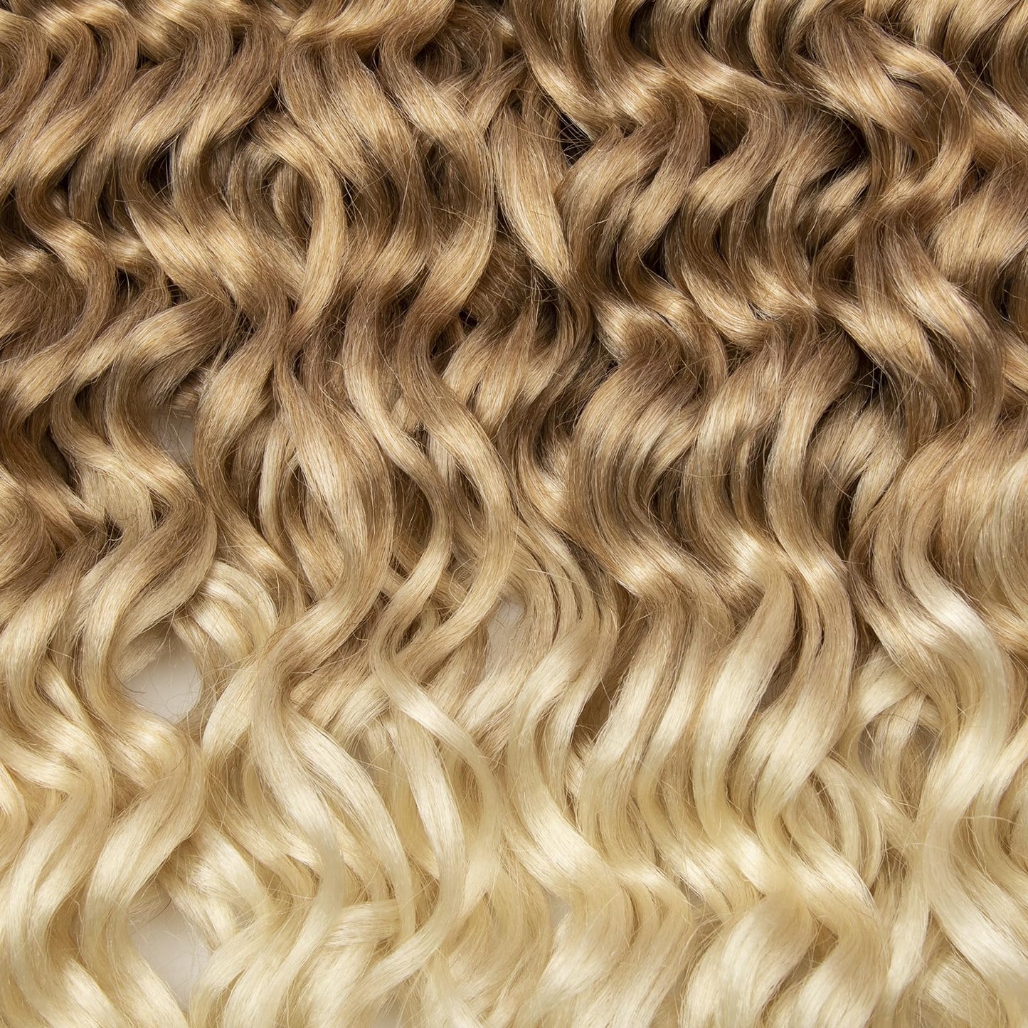 Ocean Wave Crochet Hair Blonde Deep Wave Curly Crochet Hair For Women 24inch Hawaii Curly Braiding Hair Synthetic Bohemian Crochet Braid Water Wave Crochet hair Extensions (6Packs, 27/613)