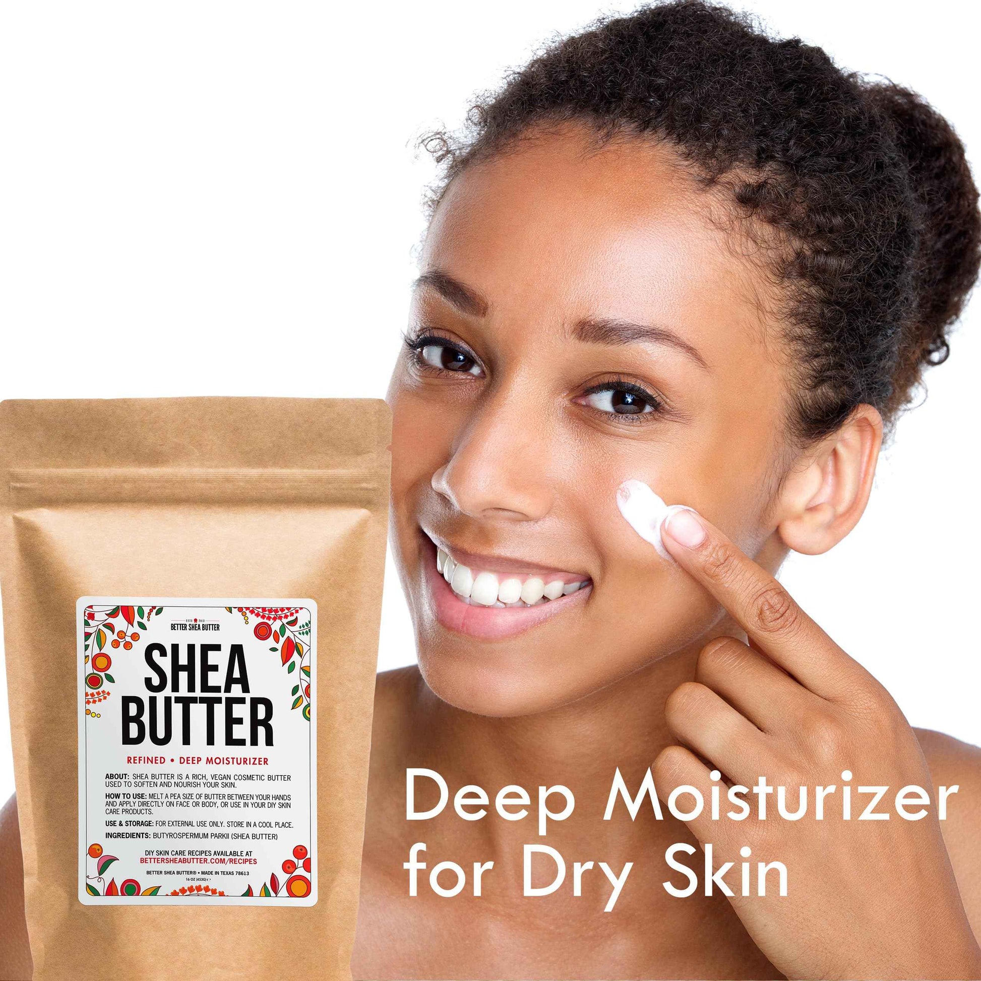Refined Shea Butter Unscented - 100% Pure African Shea Butter for Hair & Dry Skin - Use for Soap Base, Face & Body Moisturizer, for DIY Whipped Body Butter & Lip Balm 1 LB Bar