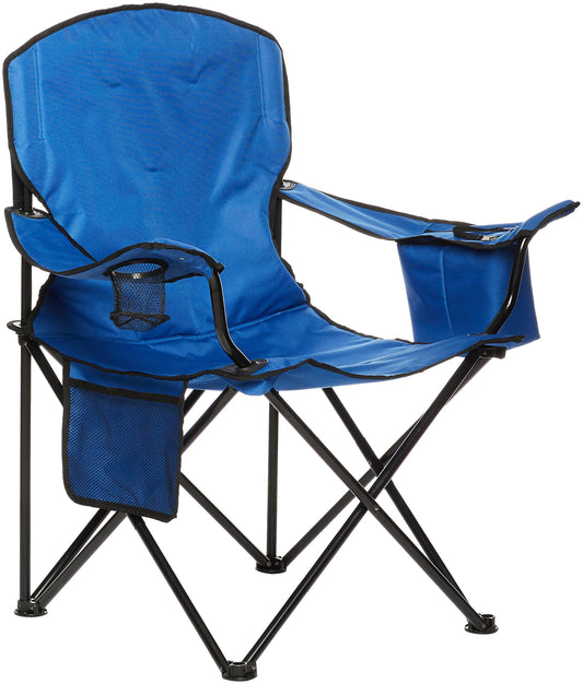 Amazon Basics Camping Chair for Beach, Picnics, Tailgates, Sports, X-Large, Padded, Blue