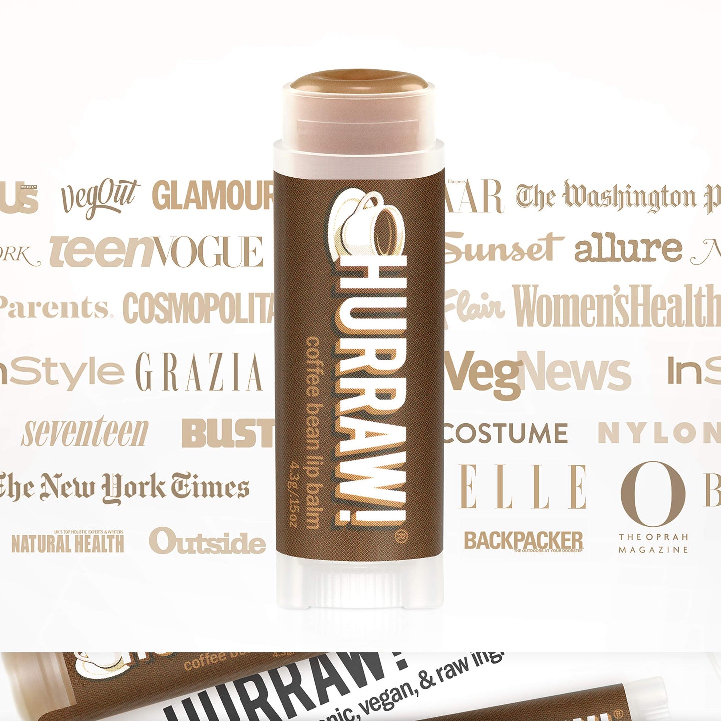 Hurraw! Coffee Bean Lip Balm, 3 Pack: Organic, Certified Vegan, Cruelty and Gluten Free. Non-GMO, 100% Natural Ingredients. Bee, Shea, Soy and Palm Free. Made in USA