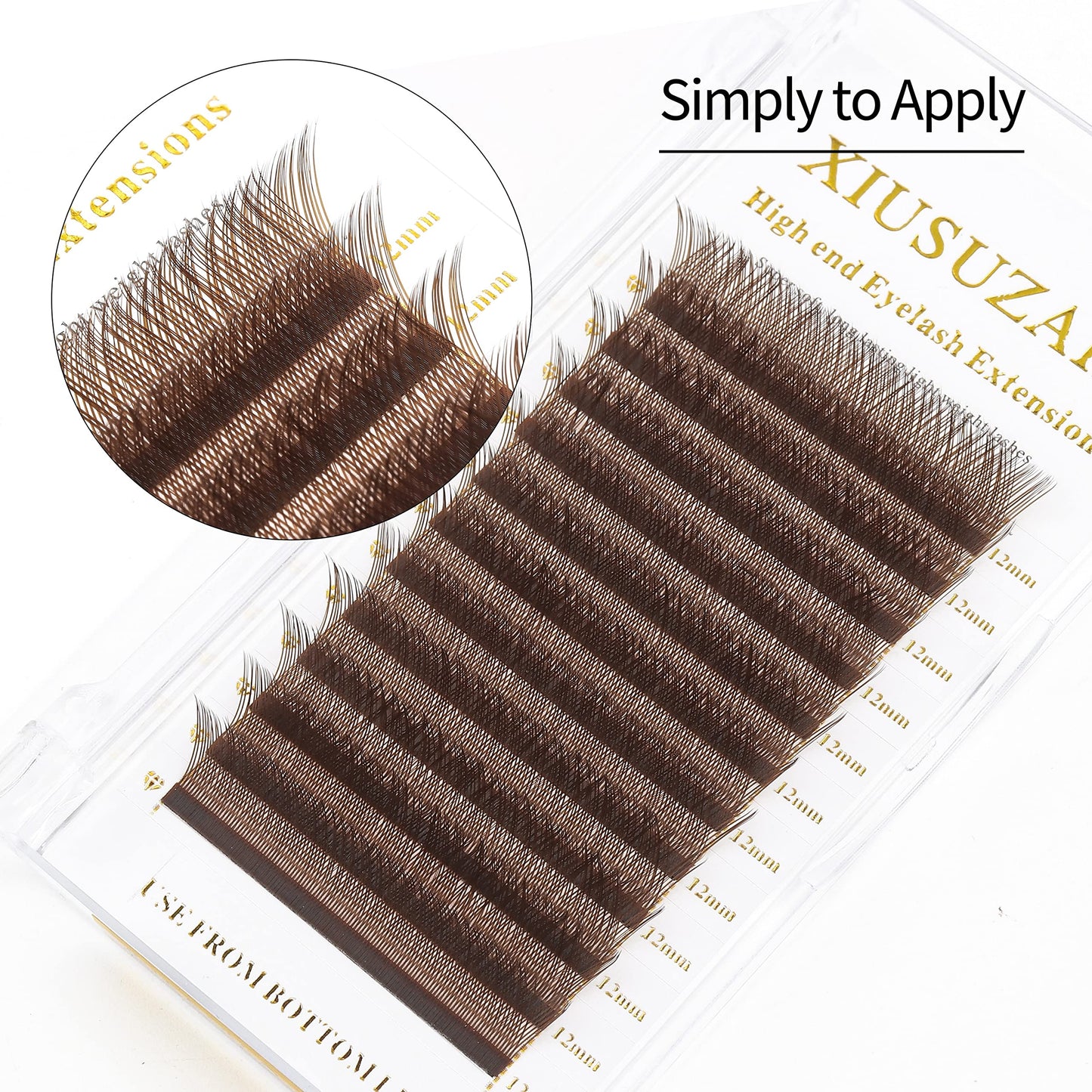 XIUSUZAKI YY Lash Extensions Brown Eyelash Extensions Y Shape 0.07mm Thickness D Curl Mix 8-15mm Premade Fans Lashes Easy Fan Volume Lashes Individual Lashes(Brown-YY-0.07-D,8-15mm)