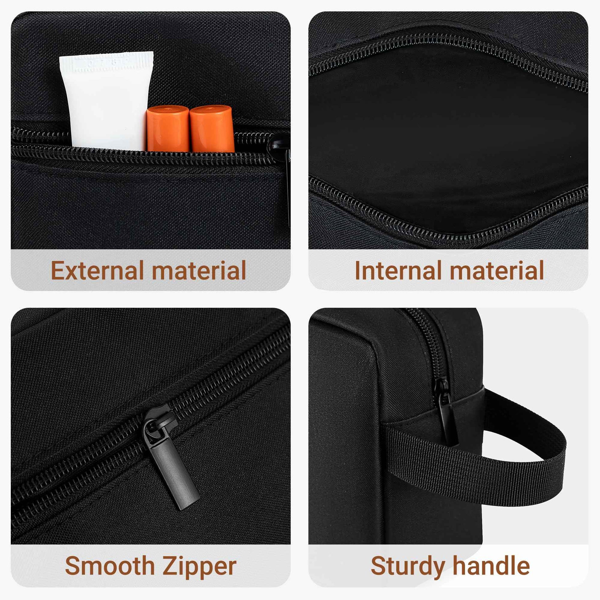 Elviros Travel Toiletry Bag for Women and Men,Lightweight Makeup Bag Hanging Dopp Kit with Shaving Compartment Cosmetic Organizer Small Tool Bag Travel Essentials,Gifts for Men(Black)