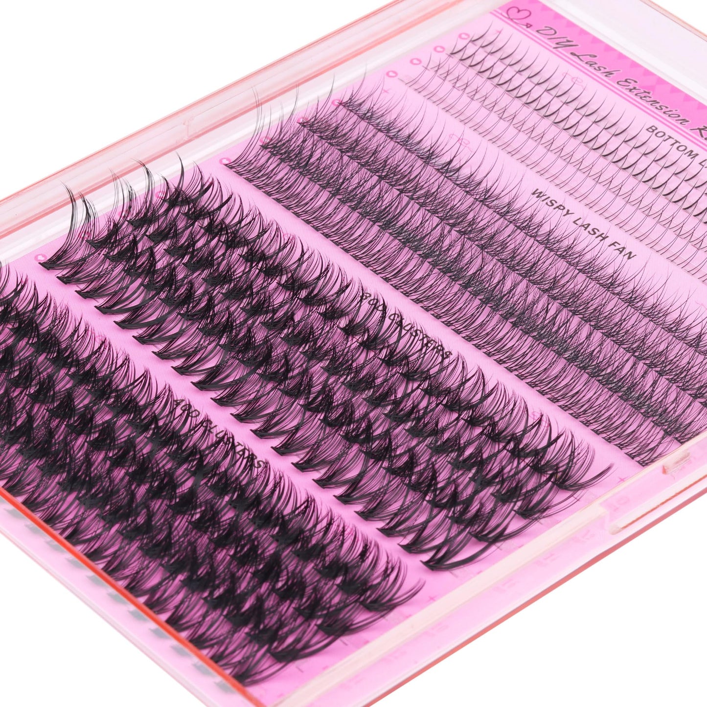 Lash Clusters Wispy 30D+40D D Curl Natural Cluster Lashes 484 Pcs Lash Cluster and Bottom Lashes 9-16 mm Mix Individual Lashes for Beginners