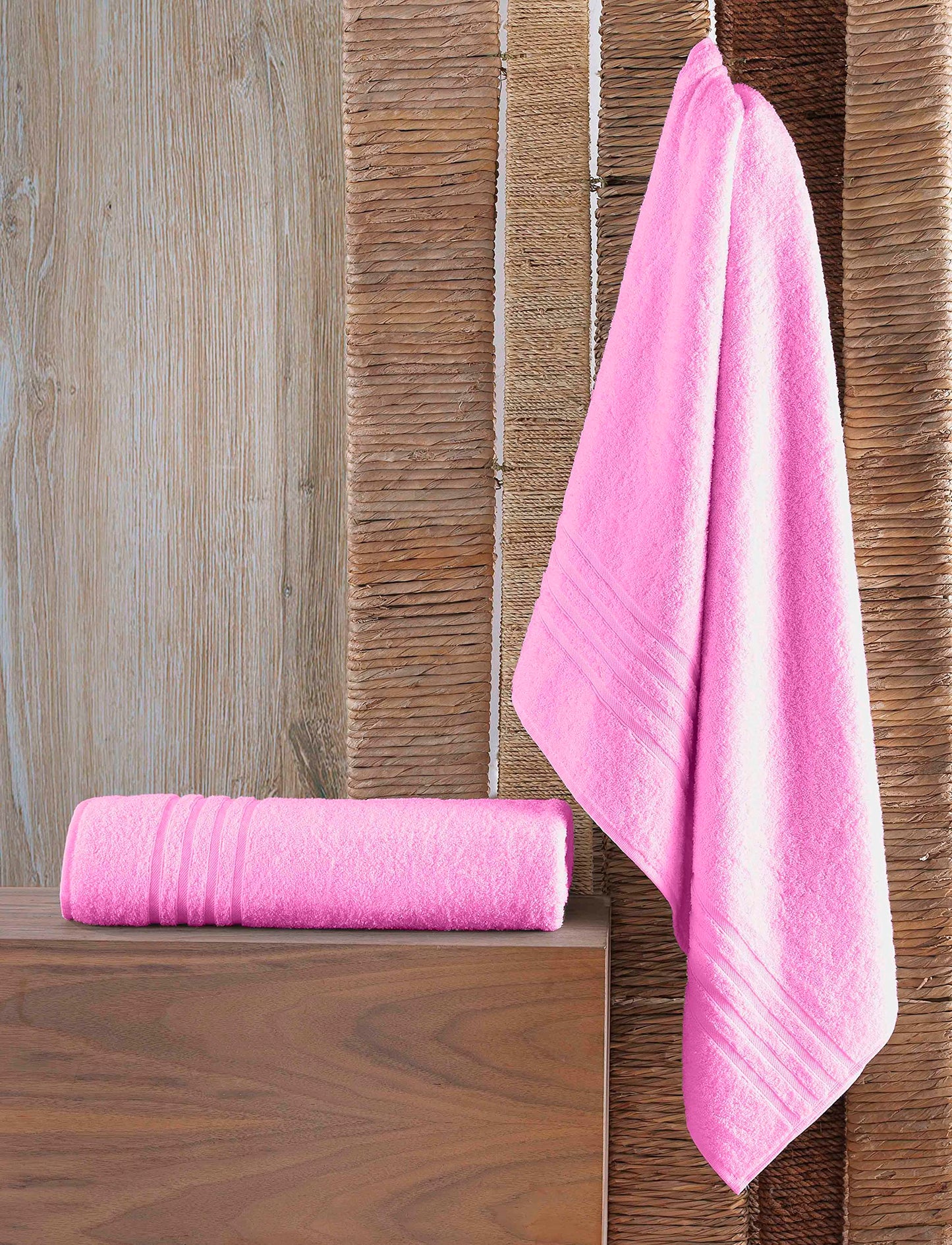 Hawmam Linen Jumbo Large Bath Sheets Towels 2 Pack Soft and Absorbent, Premium Quality 100% Cotton Towels (Pink, Bath Sheet)