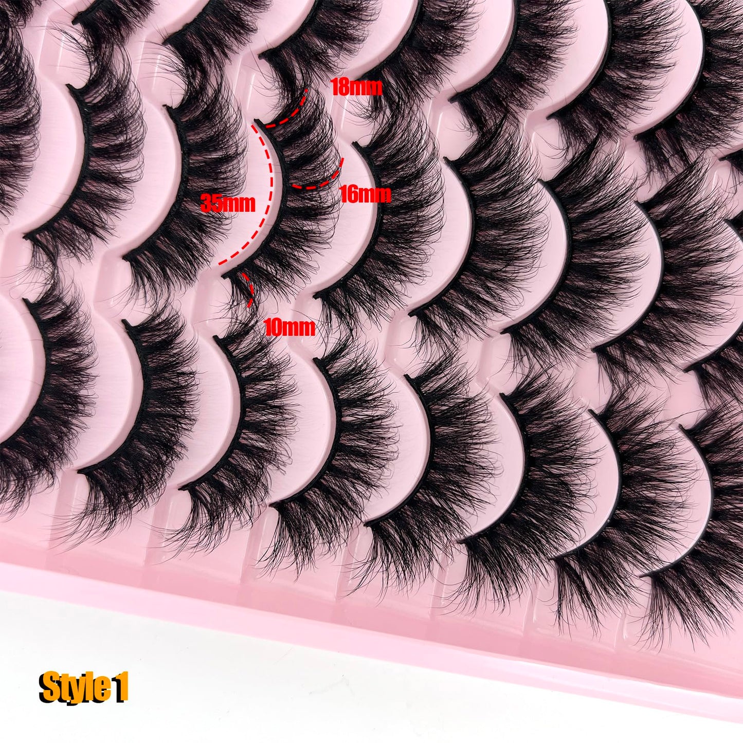 loladook Fake Lashes Mink Cat Eye Fluffy Faux Mink Lashes Wispy 6D Volume Dramatic Long False Eyelashes Multipack 30 Pairs