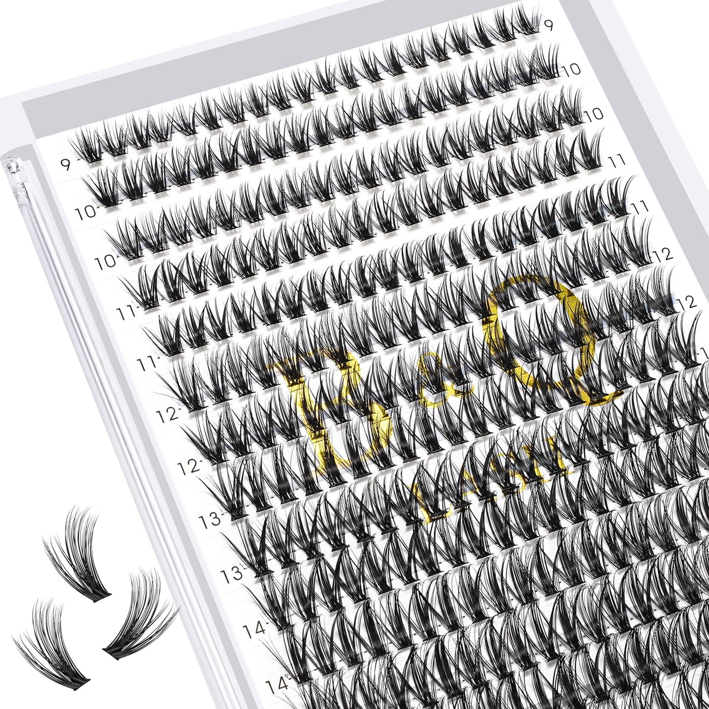 Lash Clusters 40D-C-9-16MIX Individual Lashes 280 Clusters Manga Lashes False Eyelash Lash Clusters Extensions DIY Eyelash Extensions at Home (40D-C,9-16MIX)