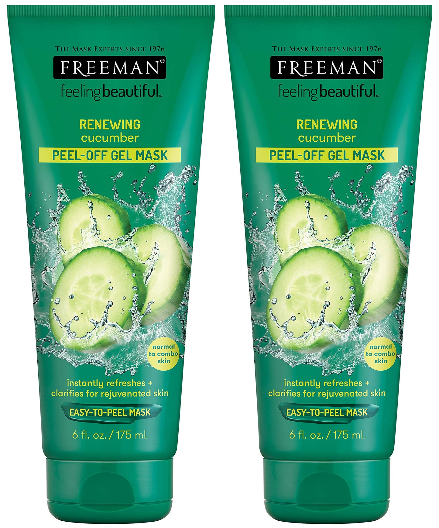 Feeling Beautiful Freeman Cucumber Peel-Off Gel Mask,6 Fl Oz (Pack of 2)