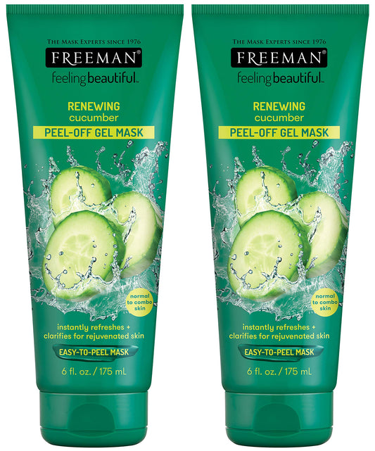 Feeling Beautiful Freeman Cucumber Peel-Off Gel Mask,6 Fl Oz (Pack of 2)