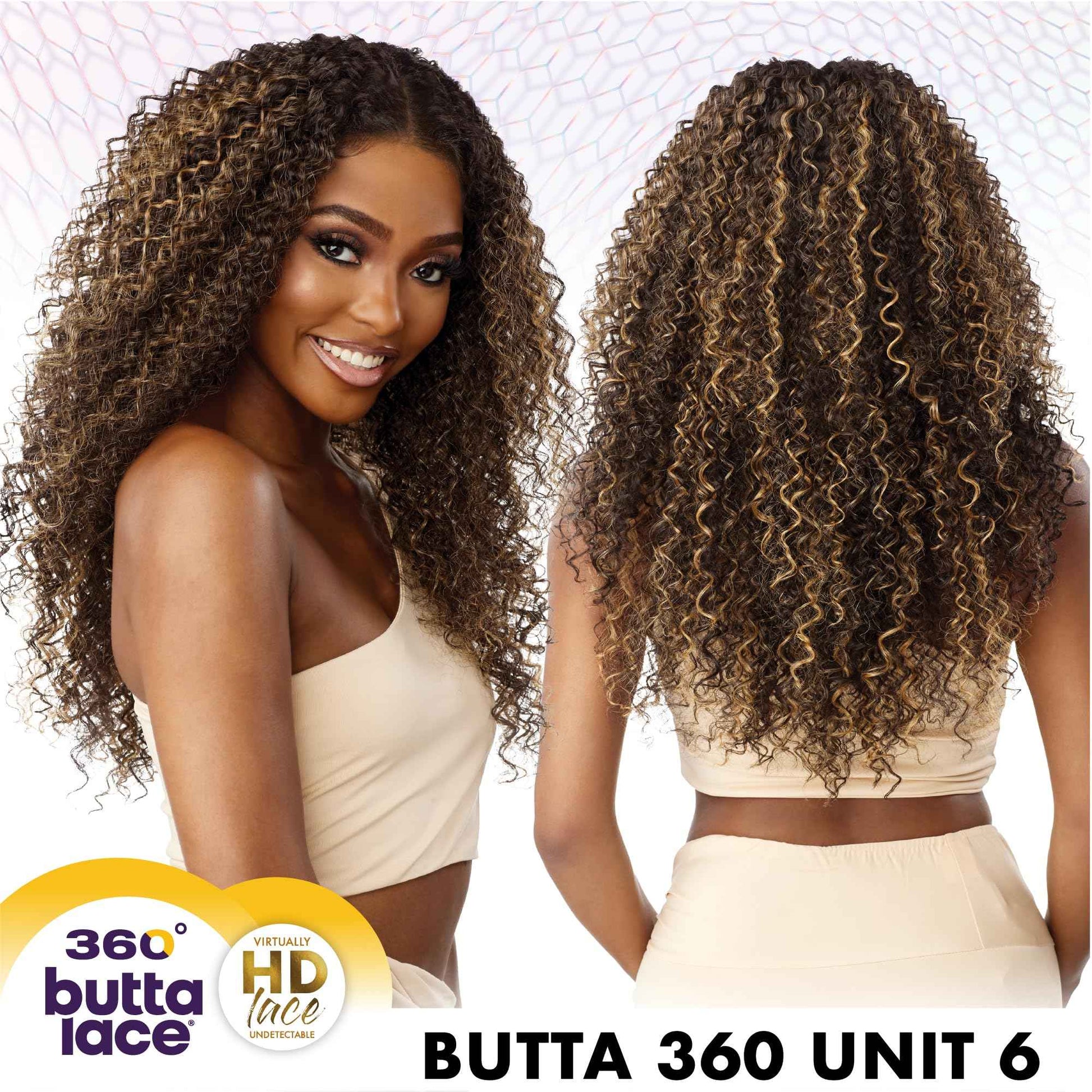 Sensationnel Butta 360 Lace Wigs - Unit 6 Wider Parting 360 Degree Lace Glueless Synthetic Preplucked Hairline (1 JETBLACK)