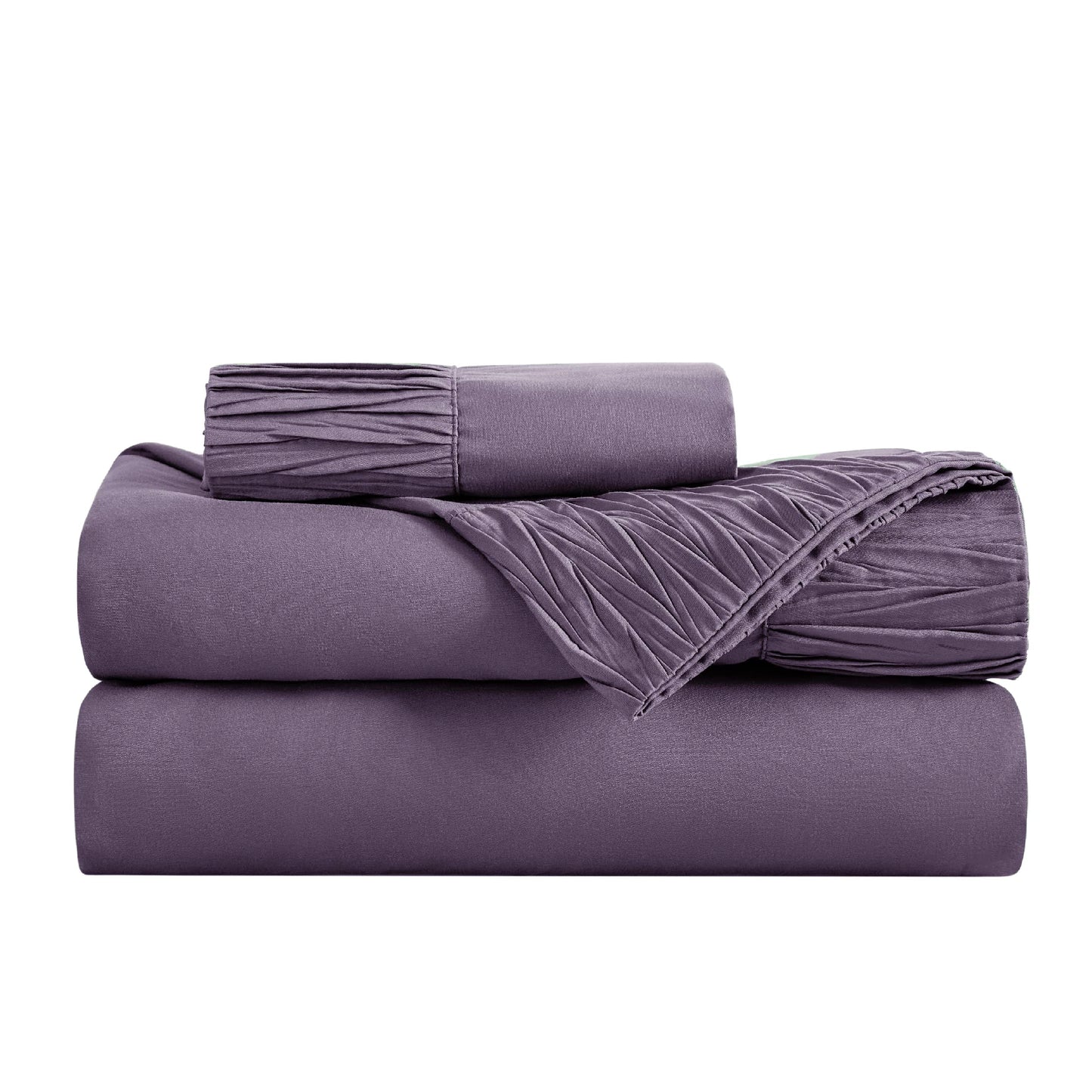 Bedsure Twin Sheets Set - Soft Twin Bed Sheets, 3 Pieces Hotel Luxury Dusty Purple Sheets Twin, Easy Care Polyester Microfiber Cooling Bed Sheet Set