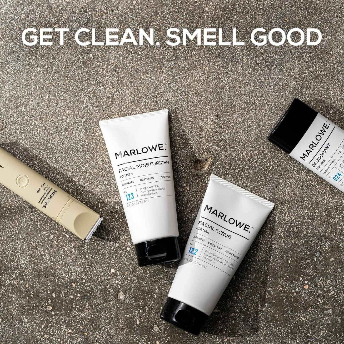 MARLOWE. Skin Care Set, No. 122 Facial Scrub 6 oz & No. 123 Facial Moisturizer 6 oz with Natural Extracts & Antioxidants, Cleanses, Exfoliates, Hydrates & Soothes